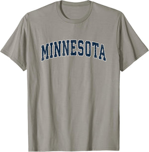 Minnesota MN Vintage Sports Design Navy Design T-Shirt - T-Shirt | Sand