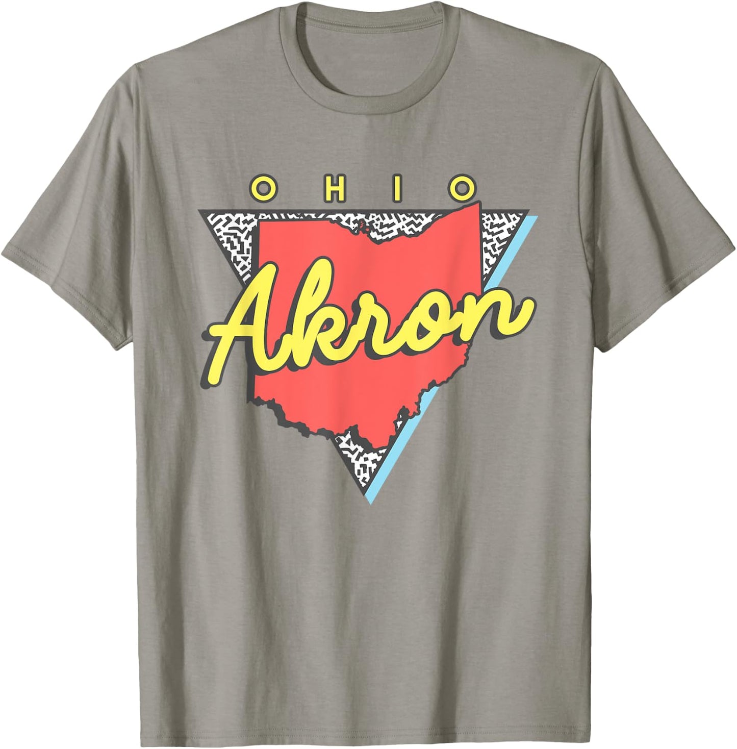 Akron Ohio Retro Triangle OH City T-Shirt - T-Shirt | Sand