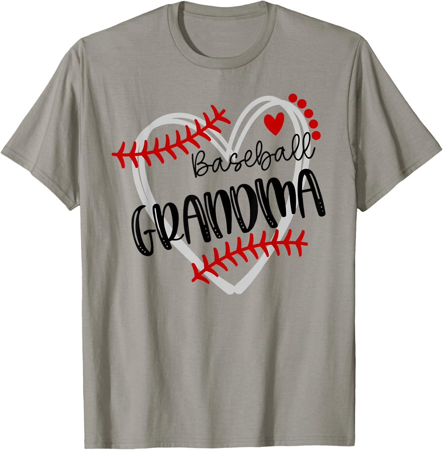 Personalized Baseball Heart Cute Grandma Women Baseball T-Shirt - T-Shirt | Sand