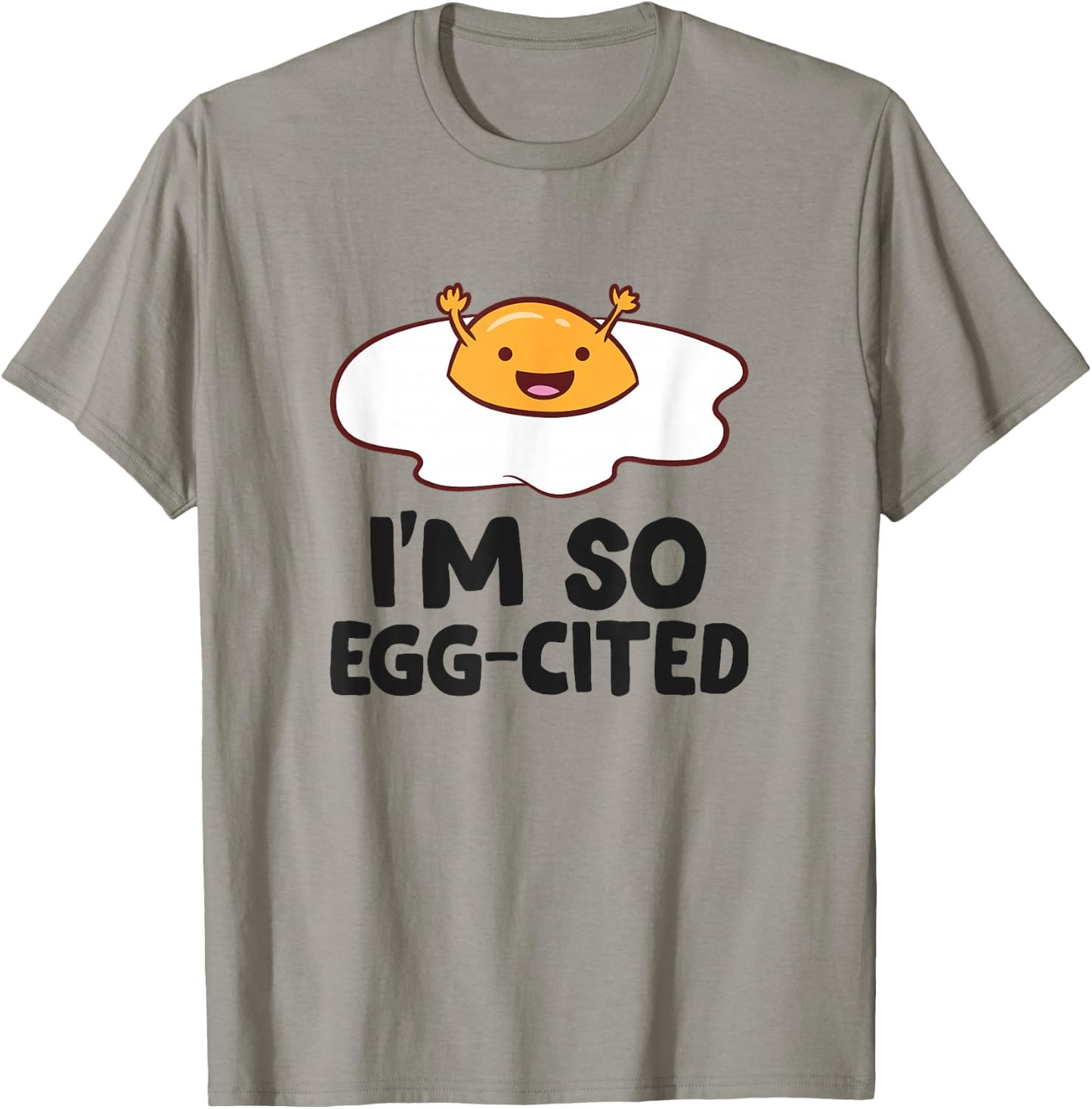 Funny Eggs I'm So Egg-Cited Funny Egg Puns Kids T-Shirt - T-Shirt | Sand