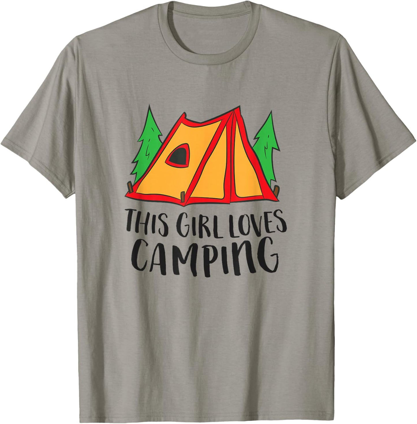 This Girl Loves Camping Funny Tent Camping Girl T-Shirt - T-Shirt | Sand