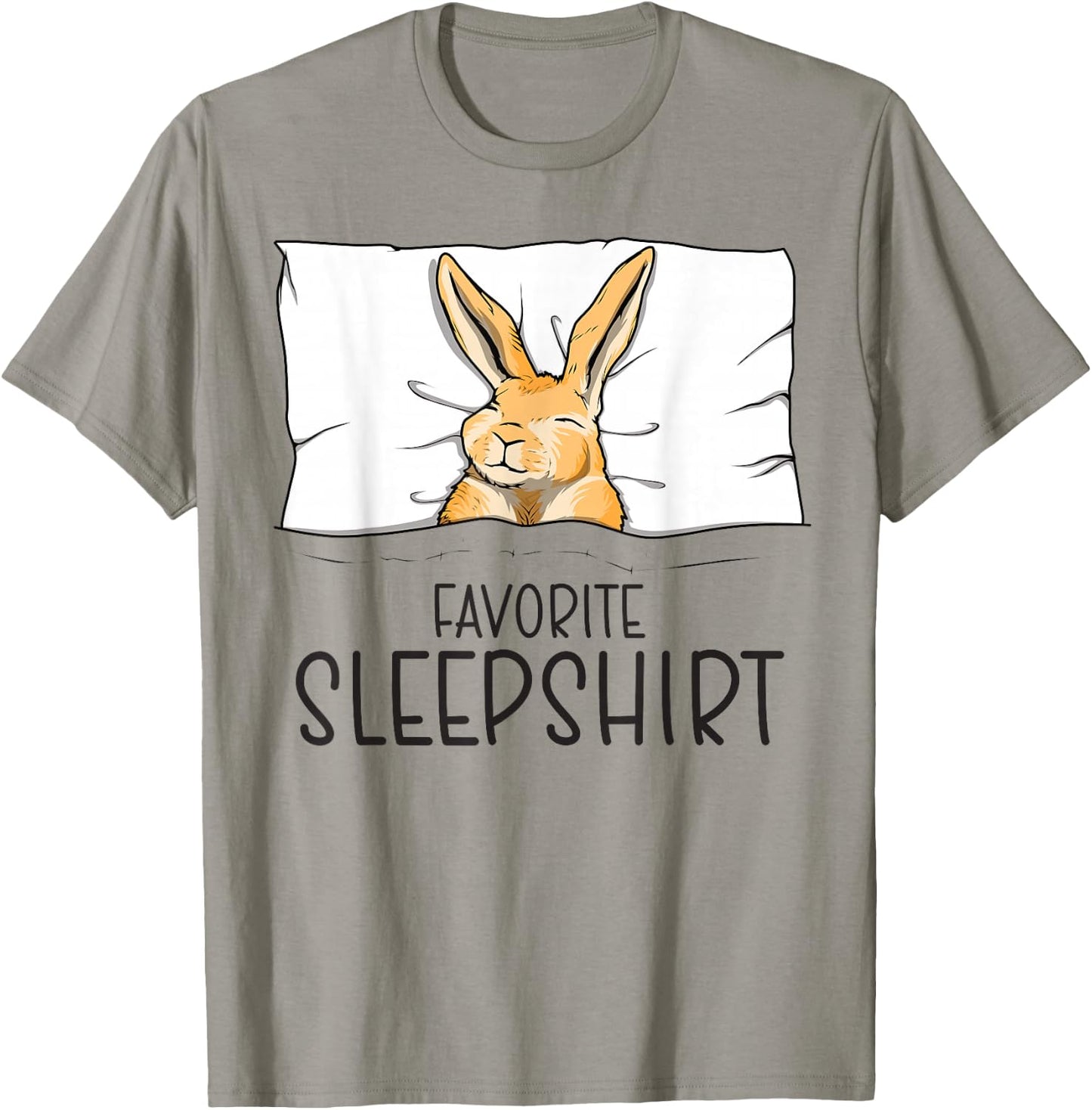 Favorite Sleepshirt, Napping Rabbit Pajama T-Shirt - T-Shirt | Sand