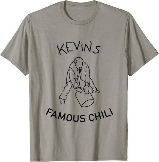 RyDesign -Adults White Cotton Blend Small The Office Kevin Chili T-Shirt - T-Shirt | Sand