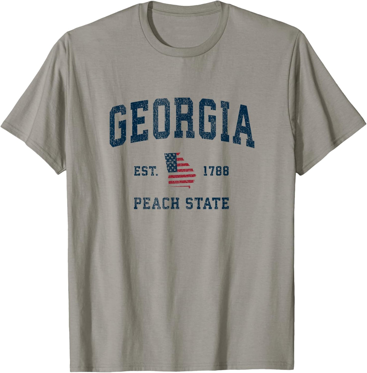 Georgia Vintage American Flag USA Sports Design T-Shirt - T-Shirt | Sand