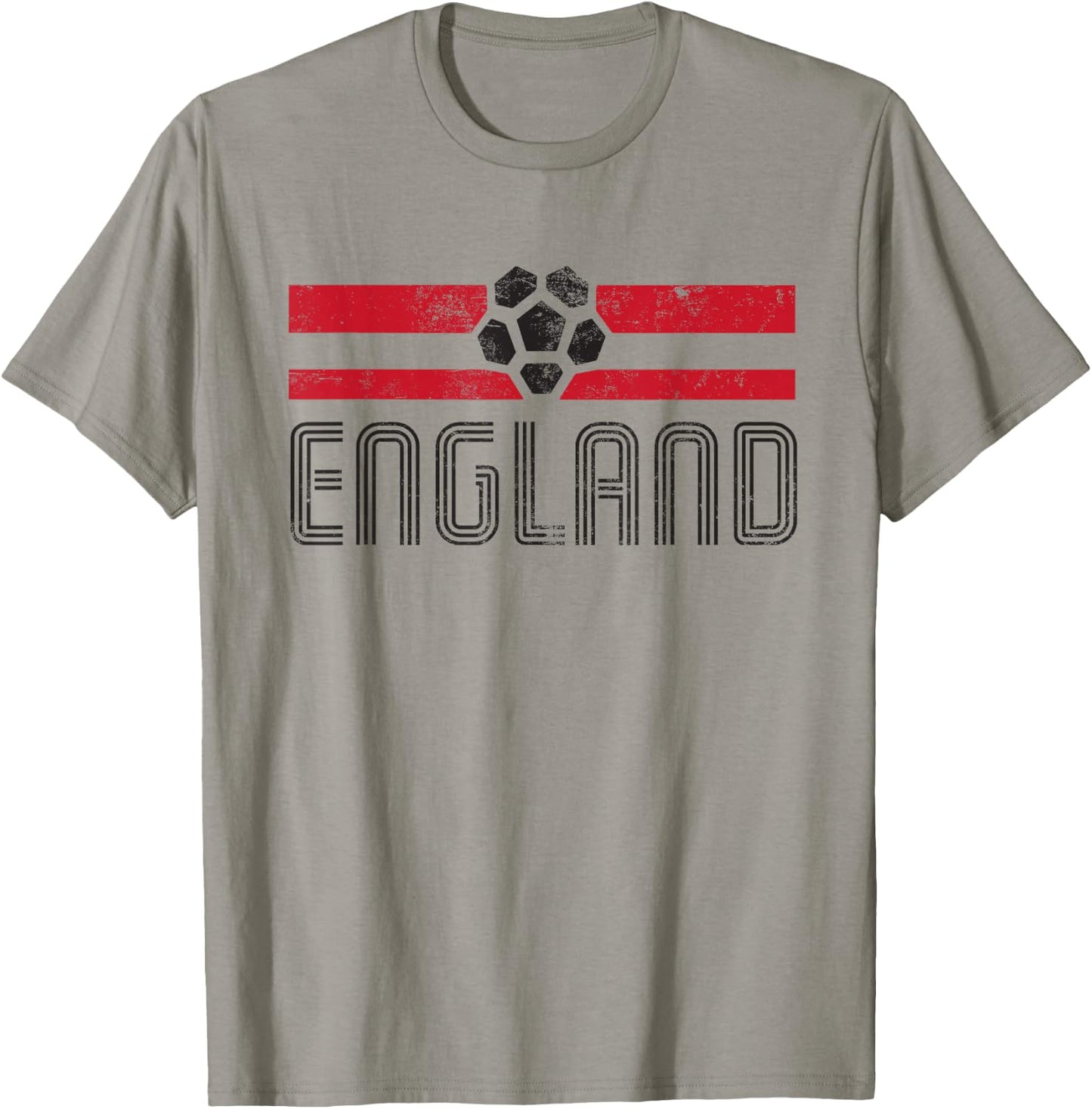 England Retro Stripe Euro Football T-Shirt - T-Shirt | Sand