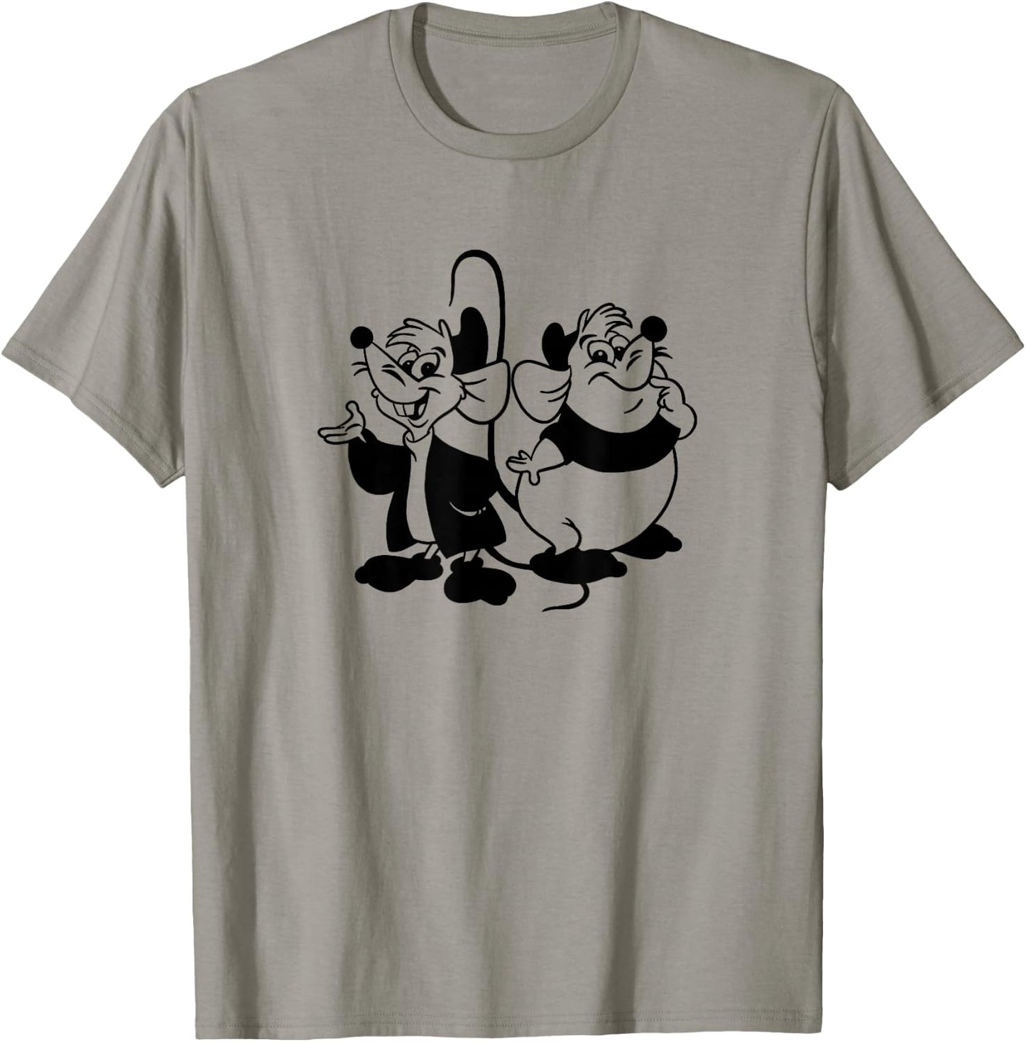 Disney Cinderella Jaq & Gus Simple Black Outline T-Shirt - T-Shirt | Sand