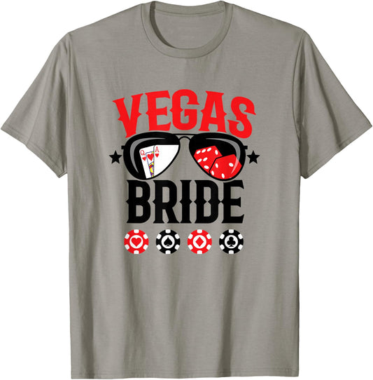 Vegas Wedding Bride - Married in Vegas - Bride Squad T-Shirt - T-Shirt | Sand