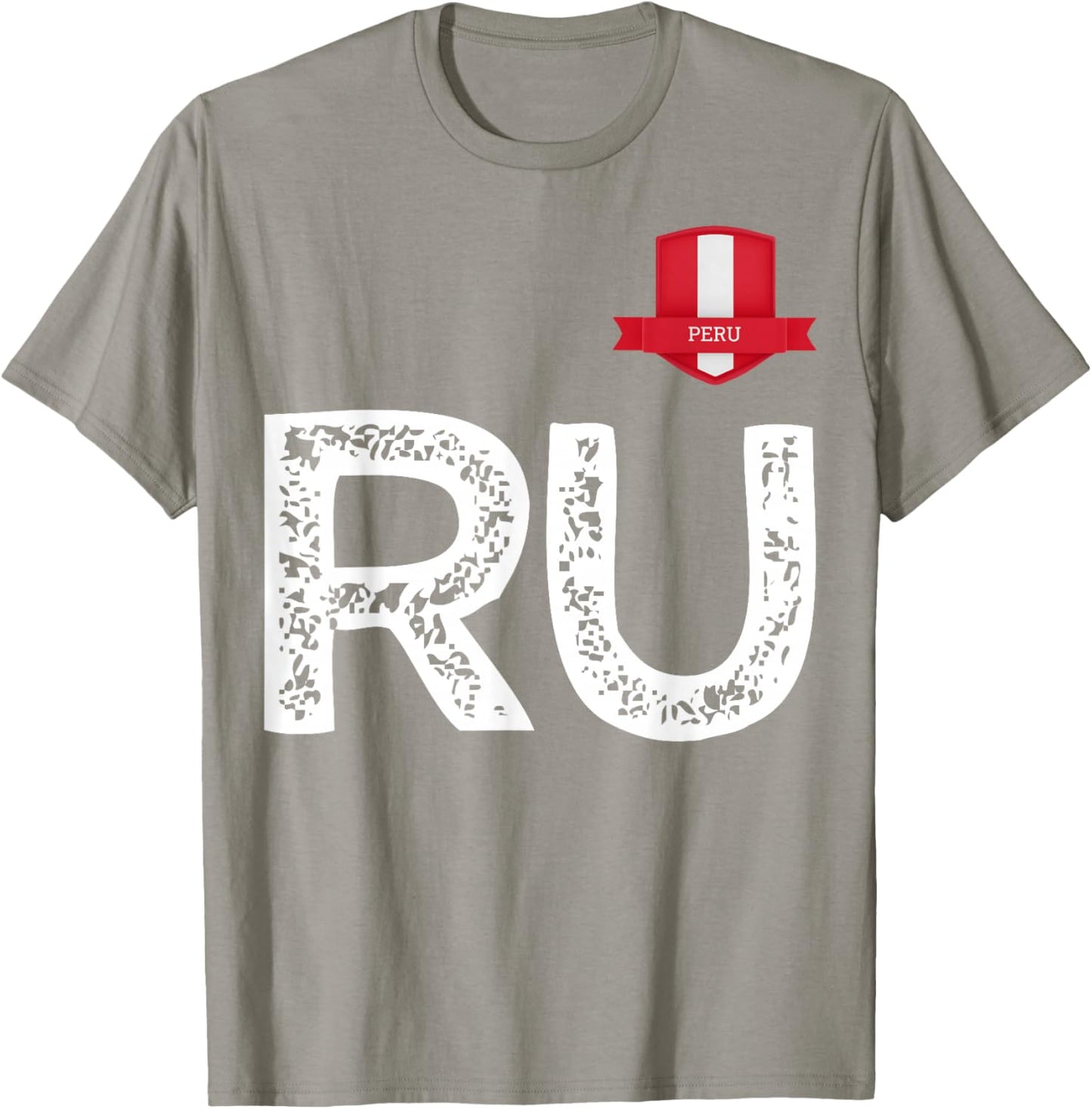 Peru Human-Flag Letter R and U Peru T-Shirt - T-Shirt | Sand