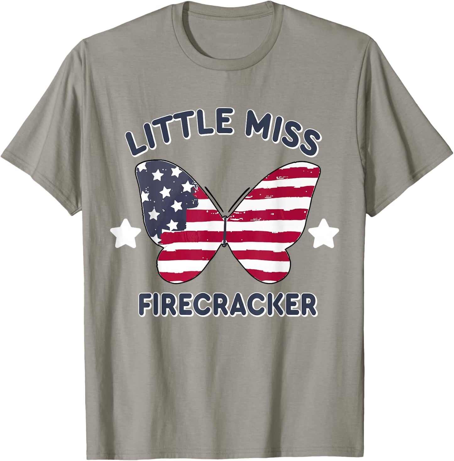 USA Flag Little Miss Firecracker 4th July Women Toddler Girl T-Shirt - T-Shirt | Sand