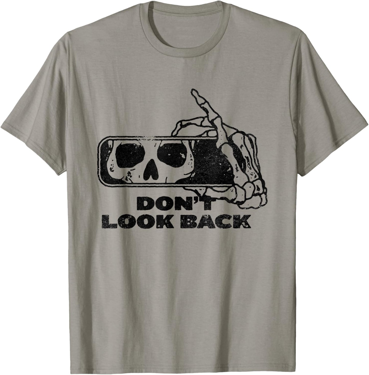 Don't Look Back Skeleton Car Mirror Transparent Halloween T-Shirt - T-Shirt | Sand