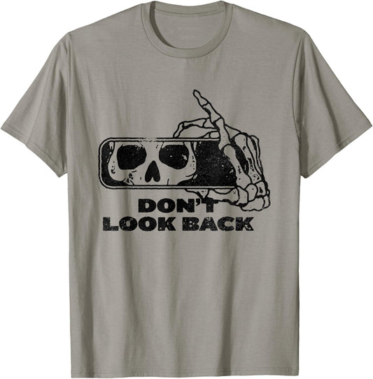 Don't Look Back Skeleton Car Mirror Transparent Halloween T-Shirt - T-Shirt | Sand