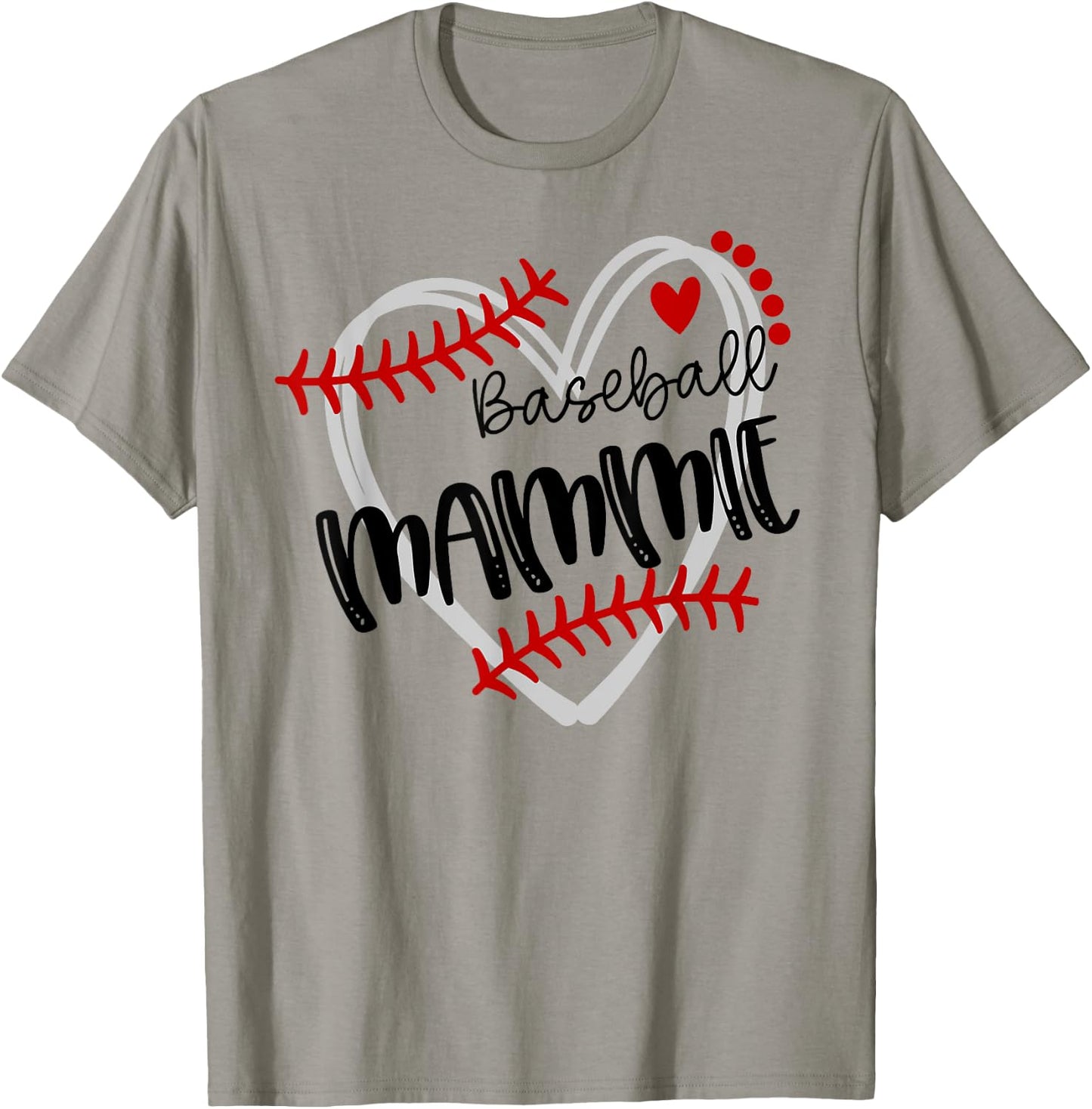 Personalized Baseball Heart Cute Mammie Women Baseball T-Shirt - T-Shirt | Sand