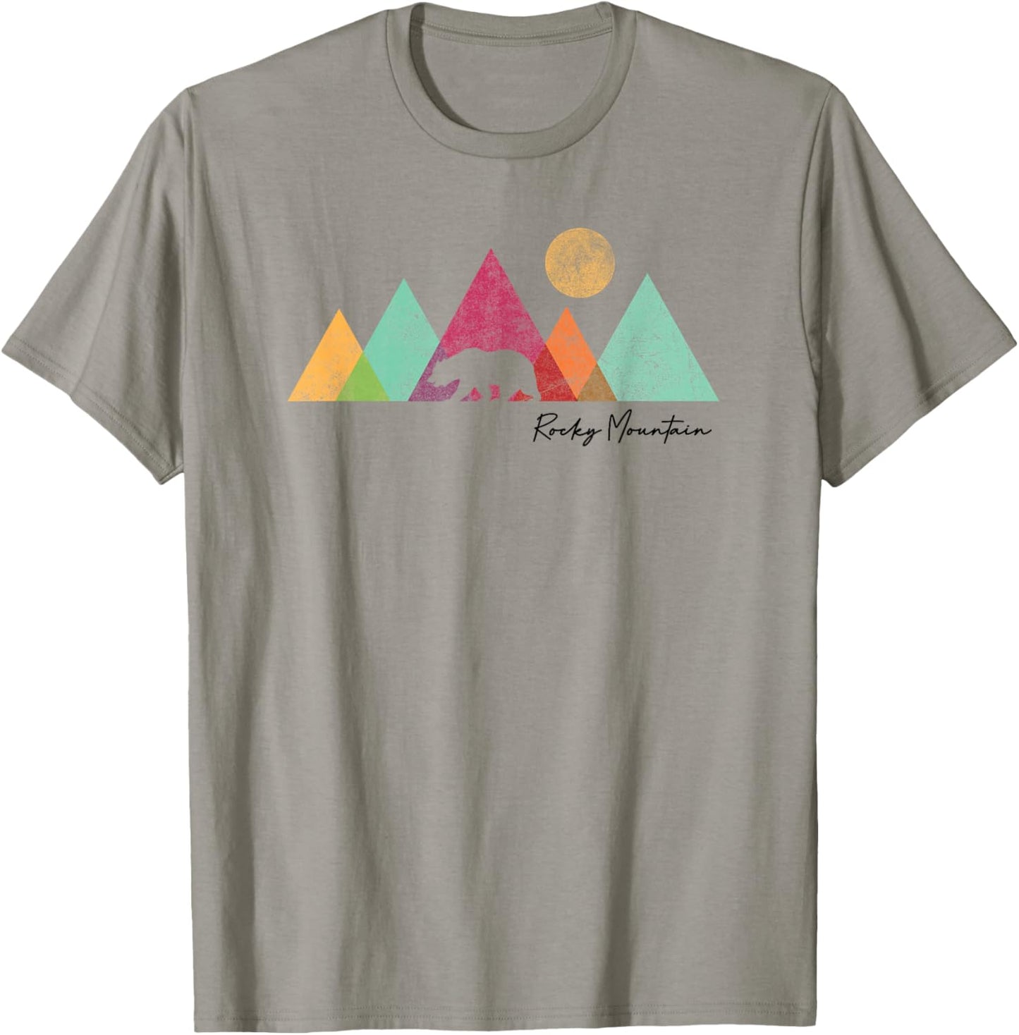 Rocky Mountains National Park Colorado Souvenir Bear Graphic T-Shirt - T-Shirt | Sand