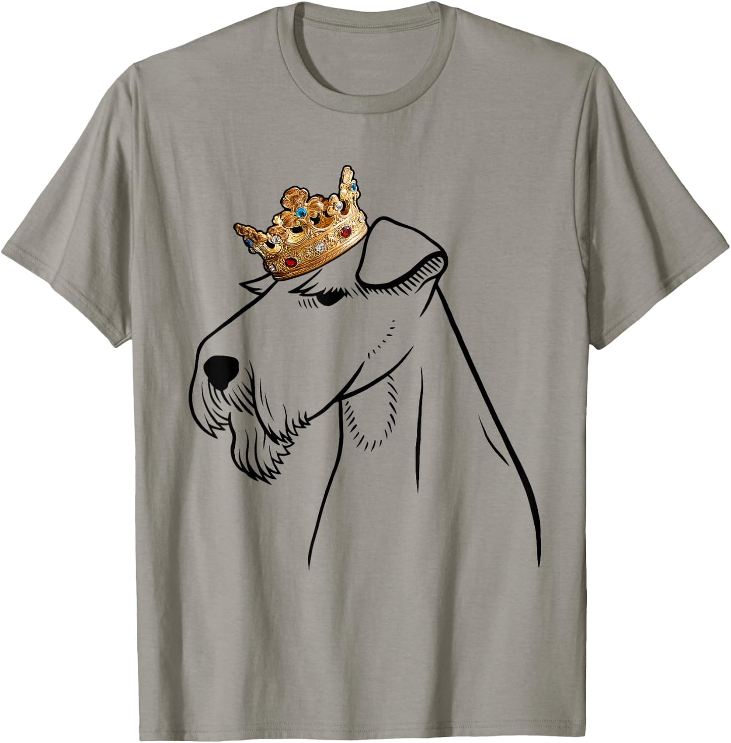 Welsh Terrier Dog Wearing Crown T-Shirt - T-Shirt | Sand