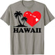I love Hawaii Hawaiian heart palm Women Men Kids T-Shirt - T-Shirt | Sand