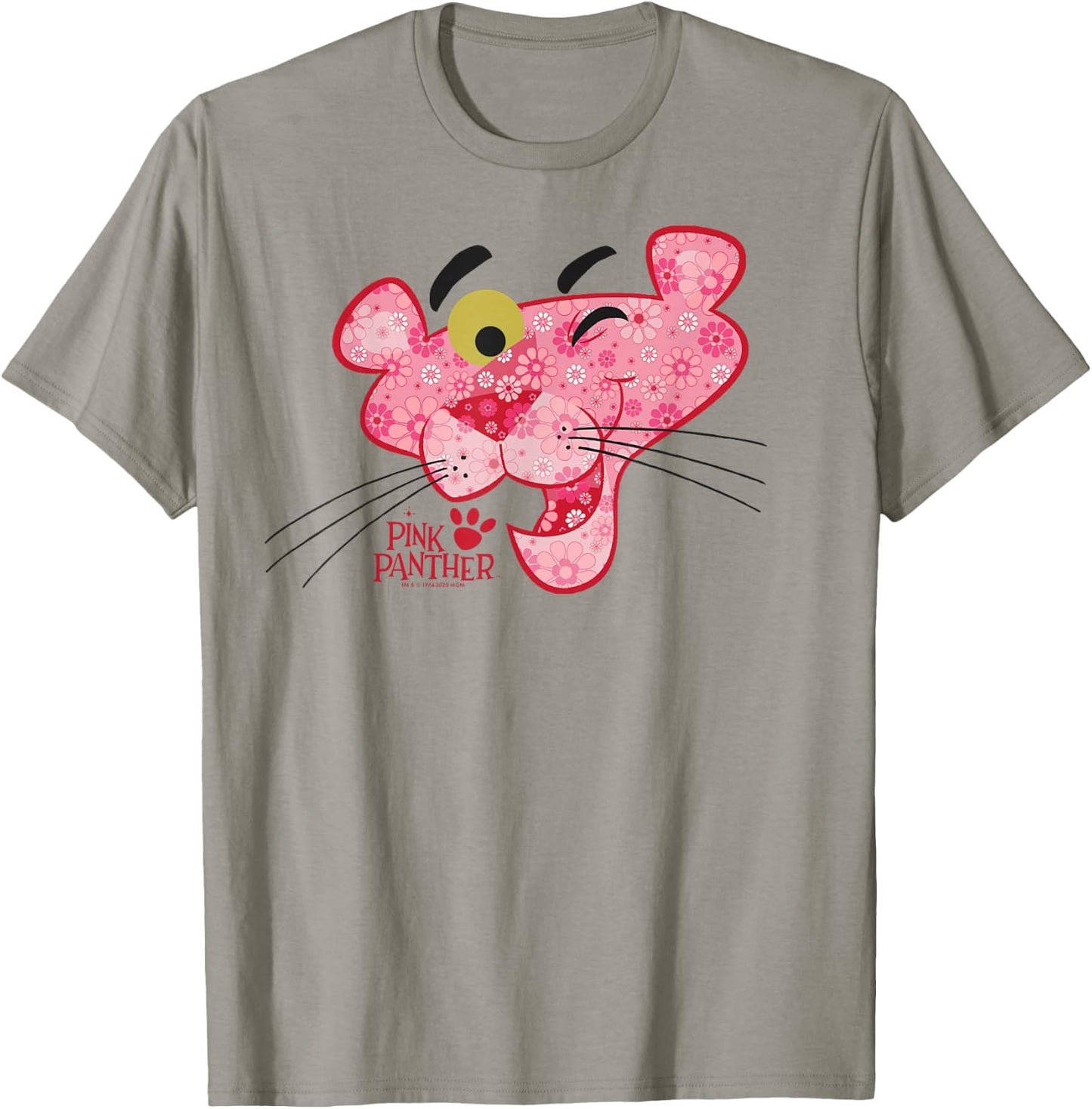The Pink Panther Floral Fill Big Face T-Shirt - T-Shirt | Sand