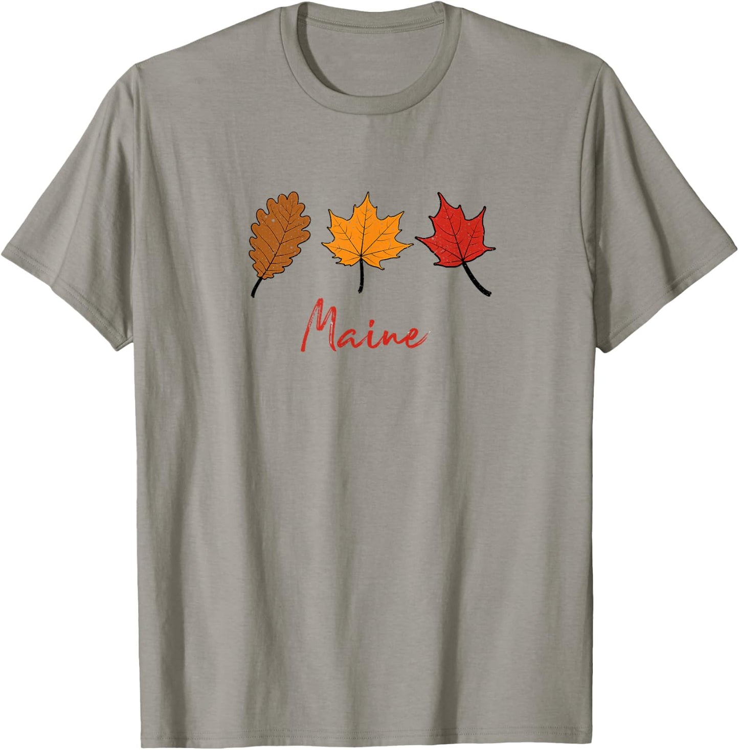 Maine Fall Foliage Autumn Leaf Peeping Oak Maple Leaves T-Shirt - T-Shirt | Sand