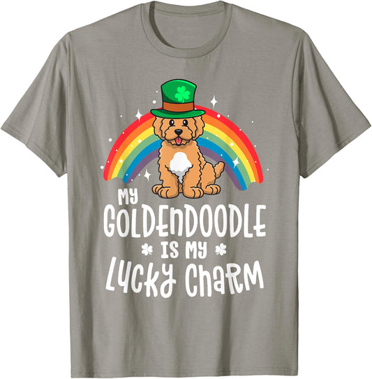 Goldendoodle Dog St Patricks Day Shirt Doodle T-Shirt - T-Shirt | Sand