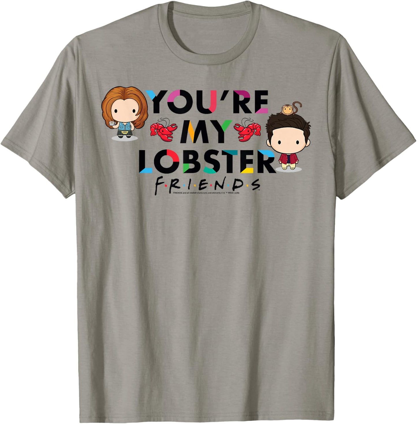 Friends Chibi Ross & Rachel You're My Lobster T-Shirt - T-Shirt | Sand