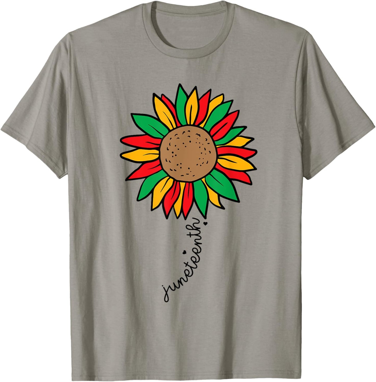 Juneteenth Colorful Sunflower Juneteenth Flower T-Shirt - T-Shirt | Sand