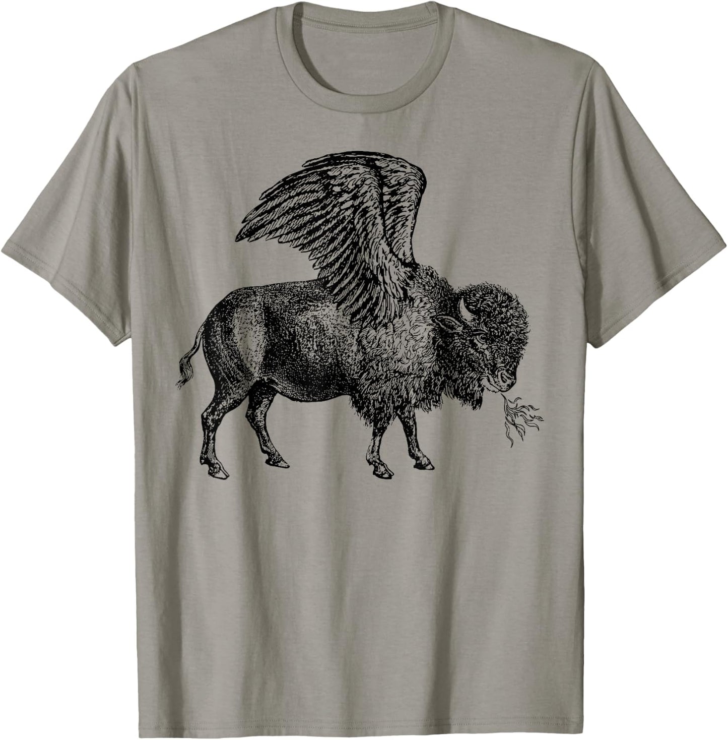 Funny design Buffalo Wings Hot Foodie Chicken Bison Vintage T-Shirt - T-Shirt | Sand