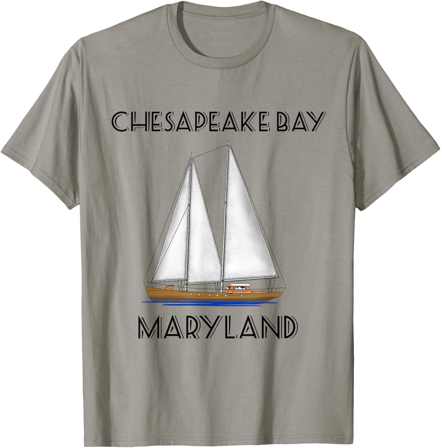Sailboat Chesapeake Bay Maryland T-Shirt - T-Shirt | Sand