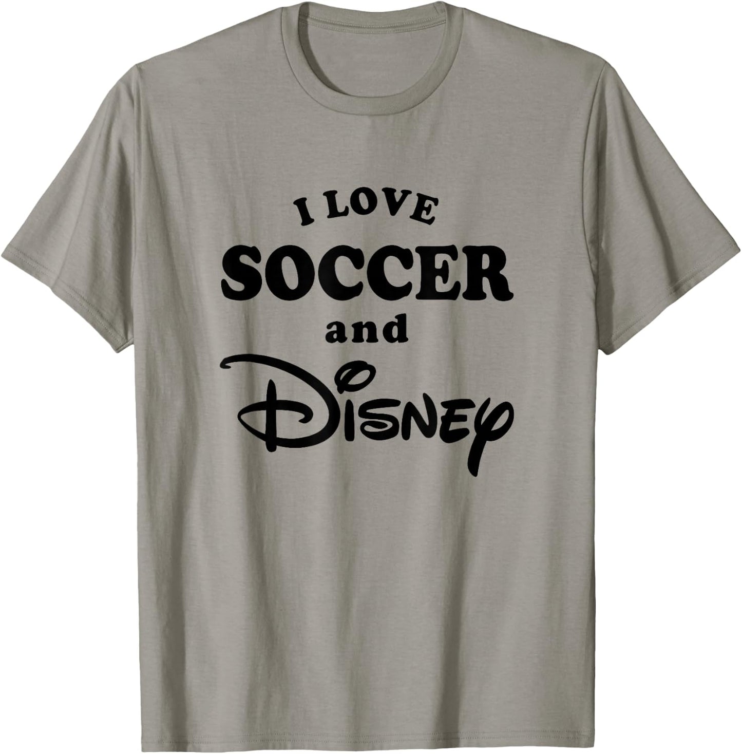 Disney I Love Soccer And Disney Bold Text Big Chest Logo T-Shirt - T-Shirt | Sand
