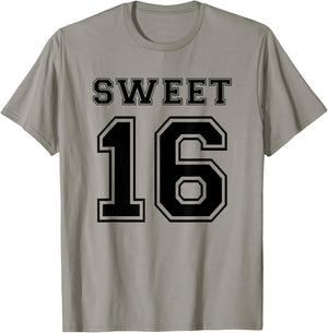 Girls Sweet 16 Present Birthday Party Football Jersey T-Shirt - T-Shirt | Sand