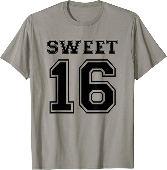 Girls Sweet 16 Present Birthday Party Football Jersey T-Shirt - T-Shirt | Sand