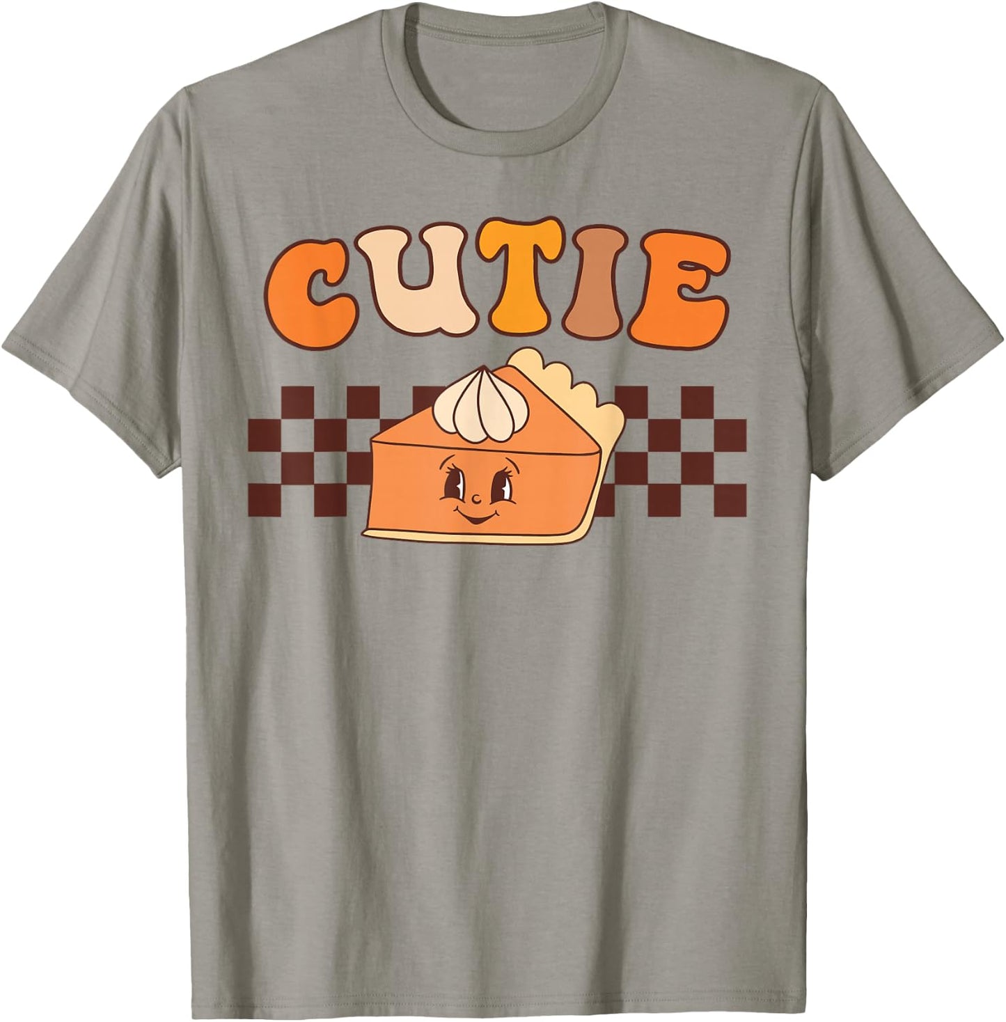 Retro Groovy Cutie Pie Thanksgiving Pumpkin Pie Costume T-Shirt - T-Shirt | Sand