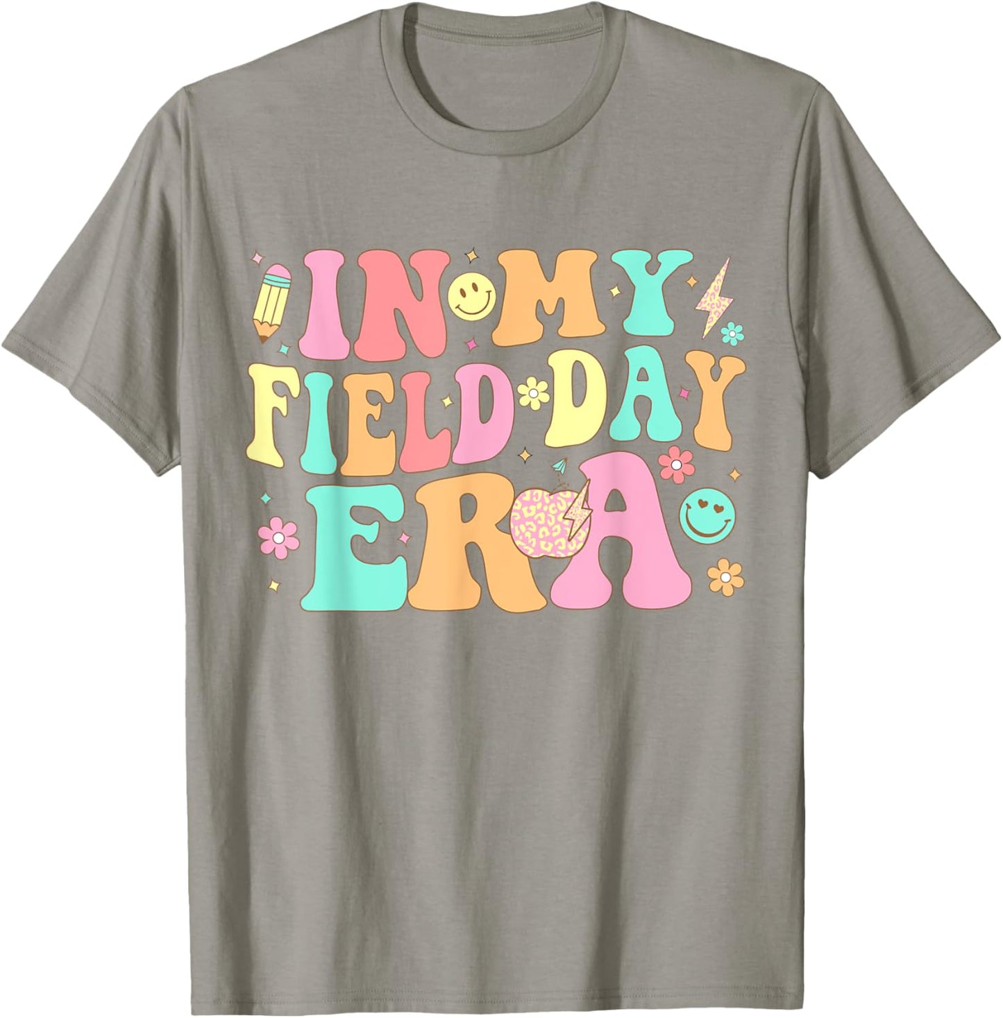 In My Field Day Era Retro School Teacher Funny Field Day T-Shirt - T-Shirt | Sand