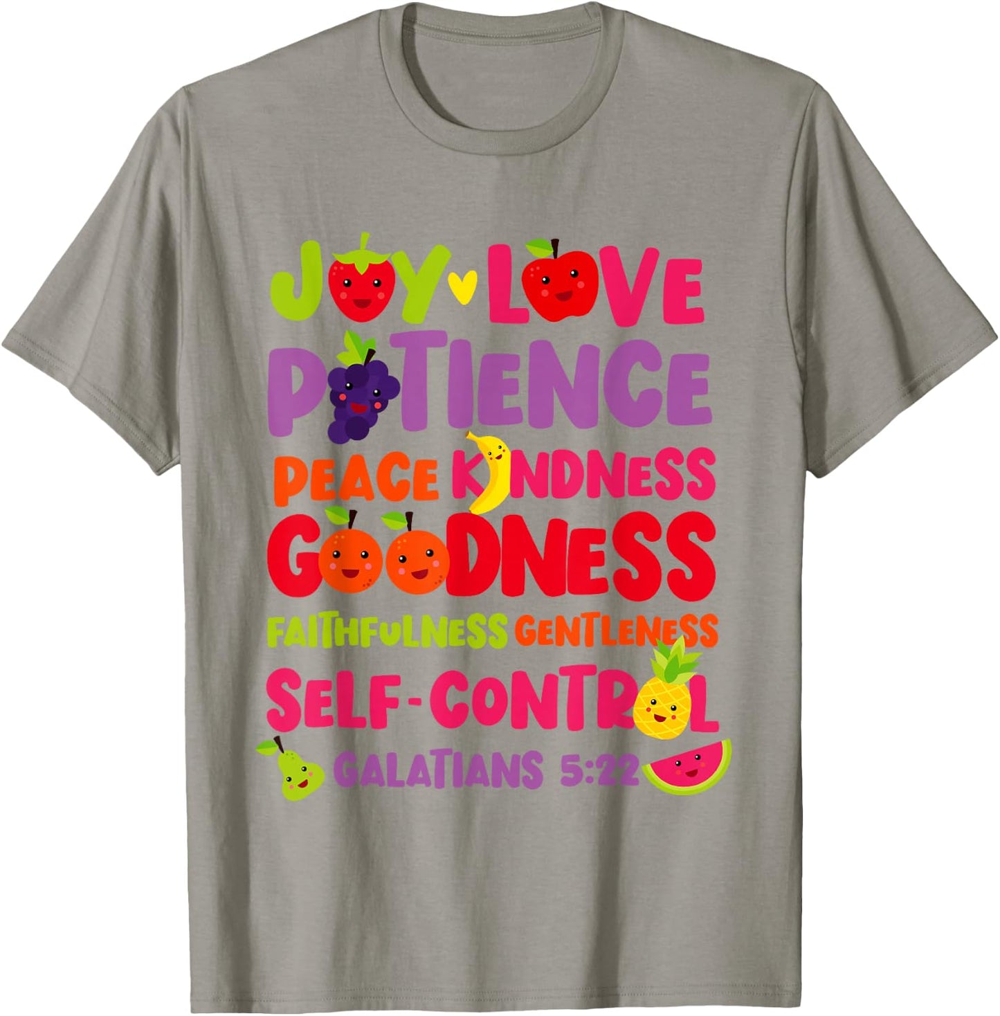 Christian Bible Verse Fruit Of The Spirit Galatians 5:22 T-Shirt - T-Shirt | Sand