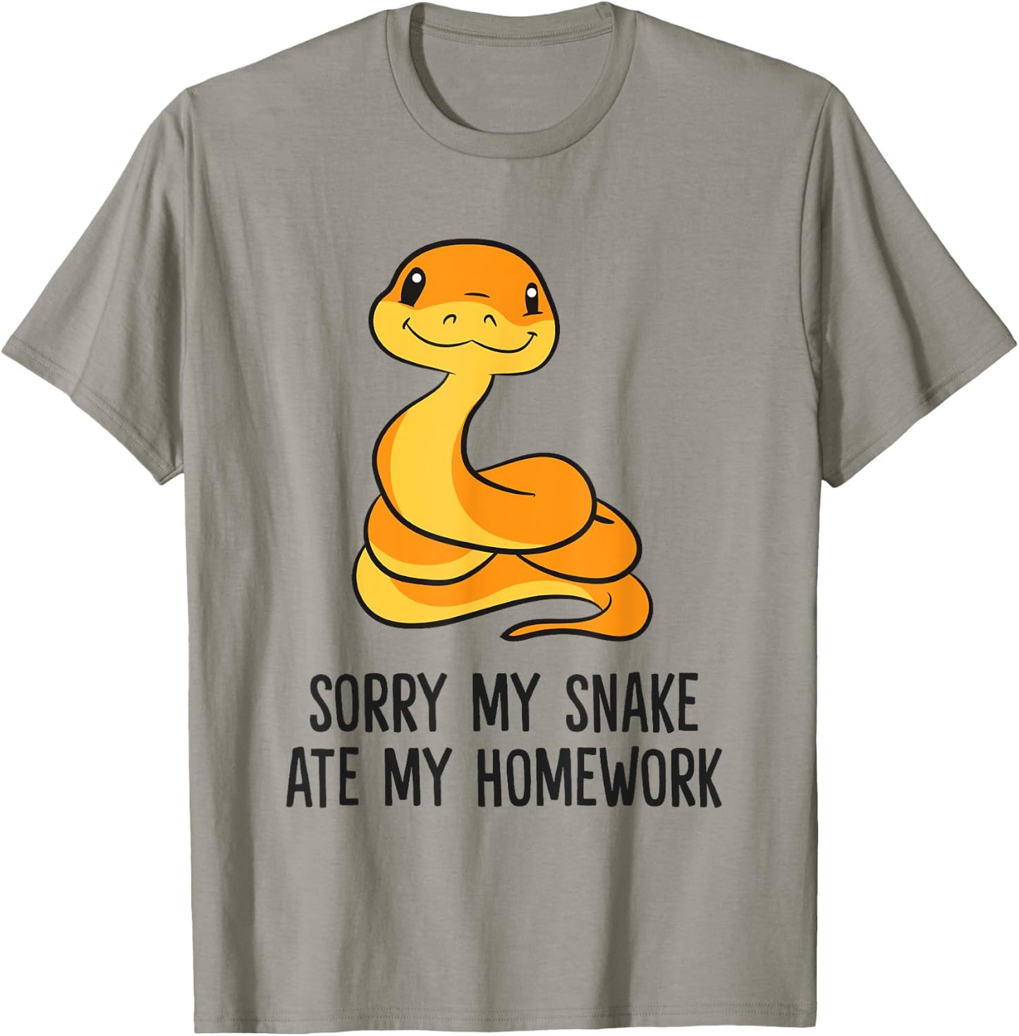 Snake Pet Son Daughter School Sorry My Snake Ate Homework T-Shirt - T-Shirt | Sand