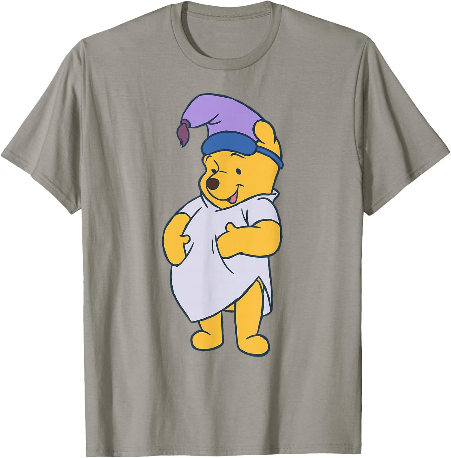 Disney Winnie The Pooh Cute Pooh Ready to Sleep Big Portrait T-Shirt - T-Shirt | Sand