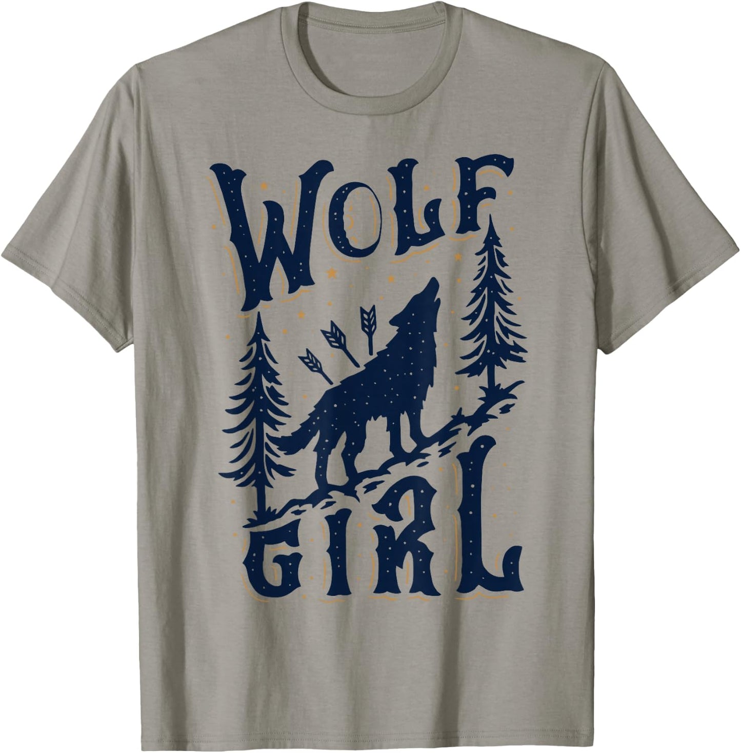Wolf Girl Who Loves Wolves Funny Animal Lovers Gifts Women T-Shirt - T-Shirt | Sand