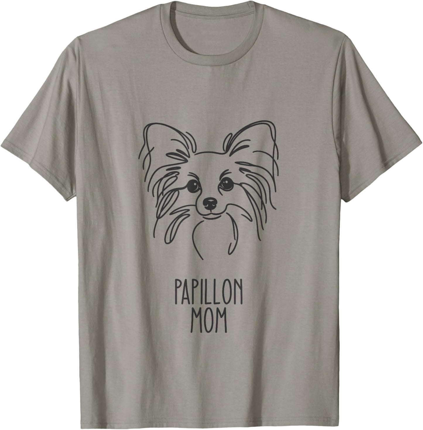 Line Art Best Dog Mom Women - Papillon T-Shirt - T-Shirt | Sand