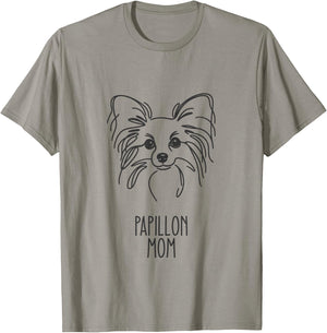 Line Art Best Dog Mom Women - Papillon T-Shirt - T-Shirt | Sand