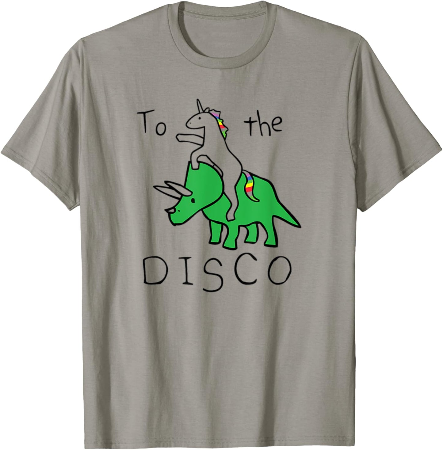 To The Disco Unicorn Riding Dinosaur T-Shirt - T-Shirt | Sand
