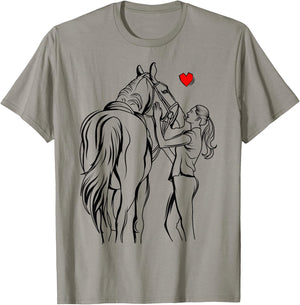 Horse Lover Girl Women Horseback Riding T-Shirt - T-Shirt | Sand