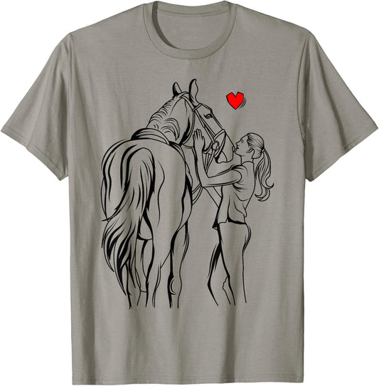Horse Lover Girl Women Horseback Riding T-Shirt - T-Shirt | Sand