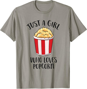 Just a Girl Who Loves Popcorn Cinema Movies Women Popcorn T-Shirt - T-Shirt | Sand