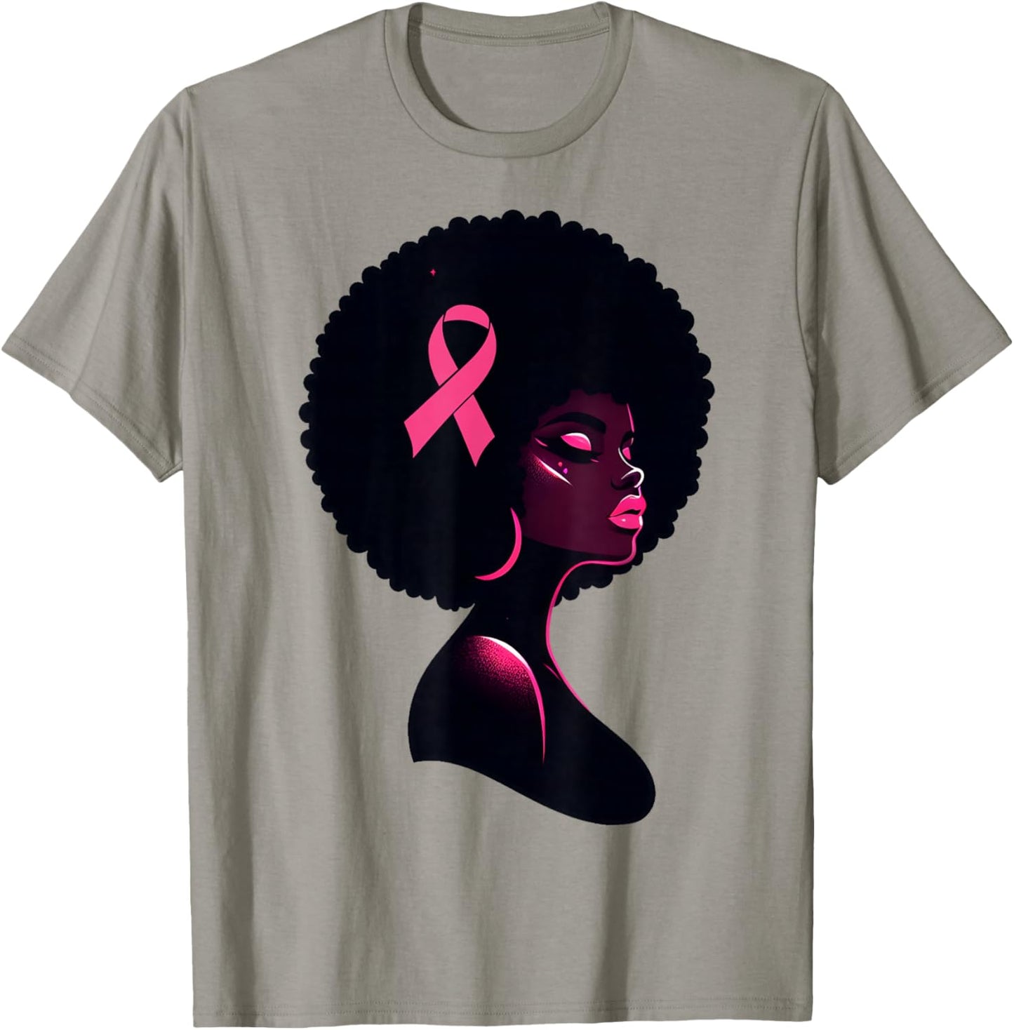 Breast Cancer Black African American Women Support Pink T-Shirt - T-Shirt | Sand