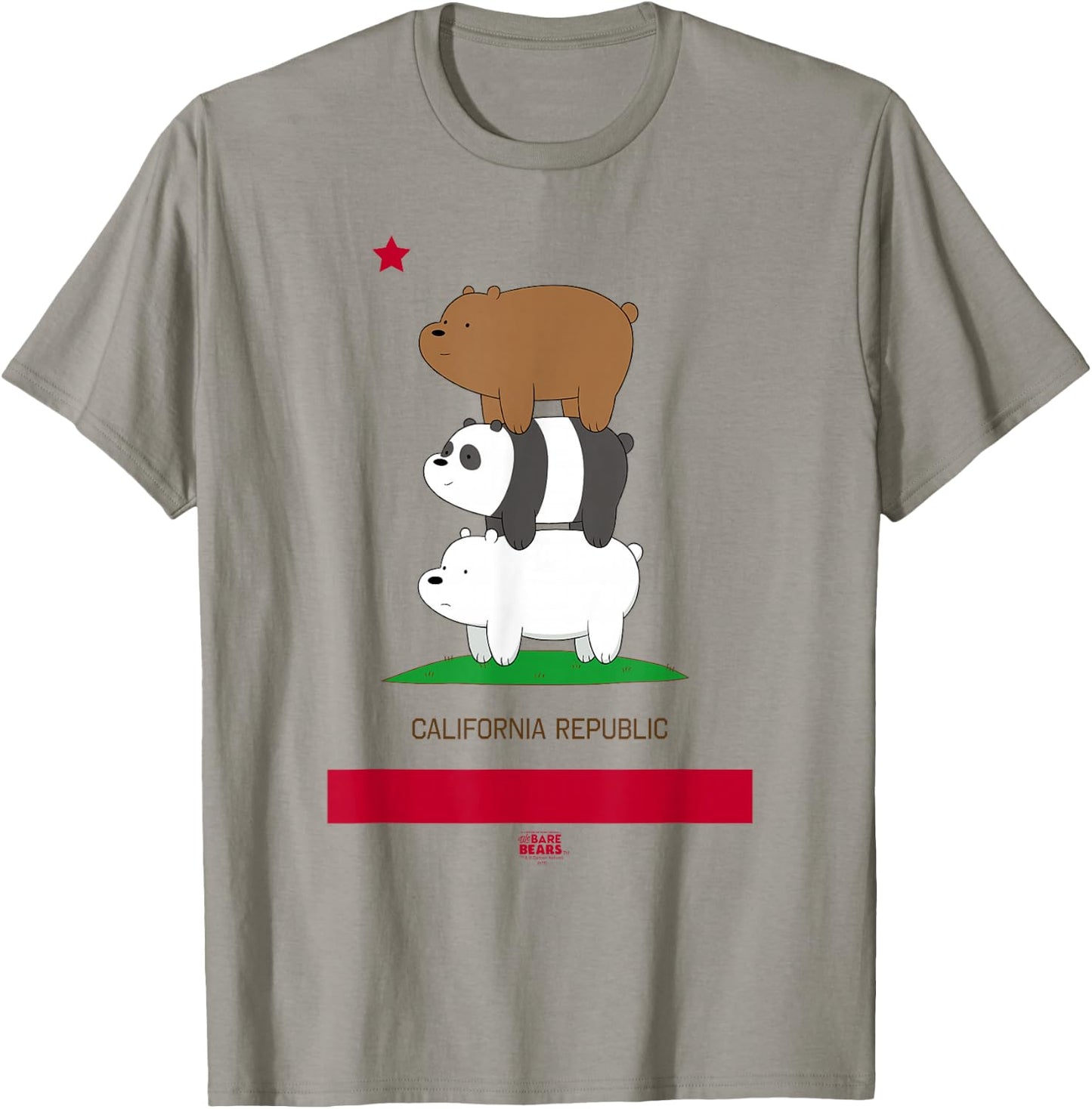 We Bare Bears California Flag T-Shirt - T-Shirt | Sand