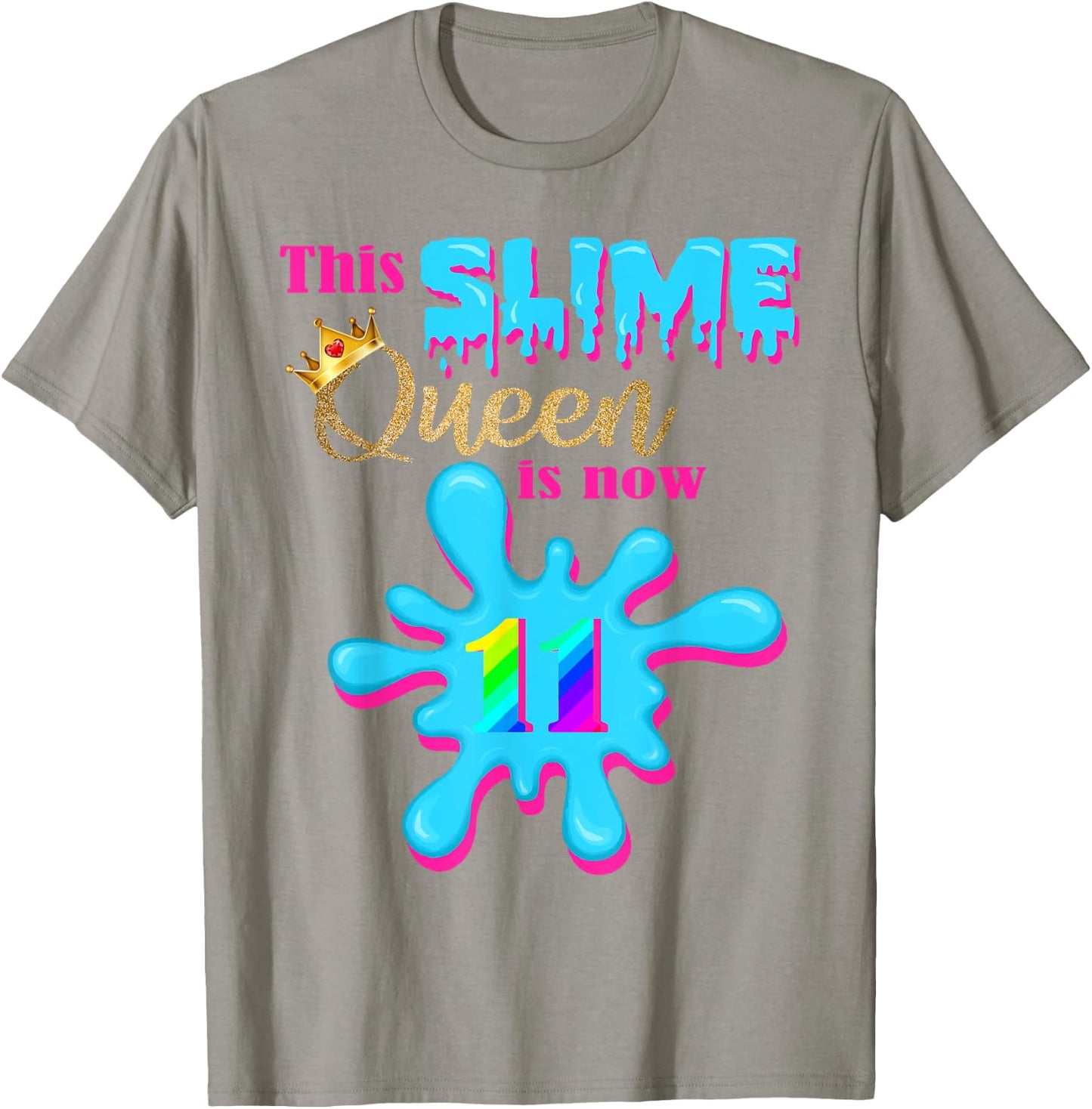 11 Yrs Old Birthday 11th Bday 2009 This Slime Queen is 11 T-Shirt - T-Shirt | Sand