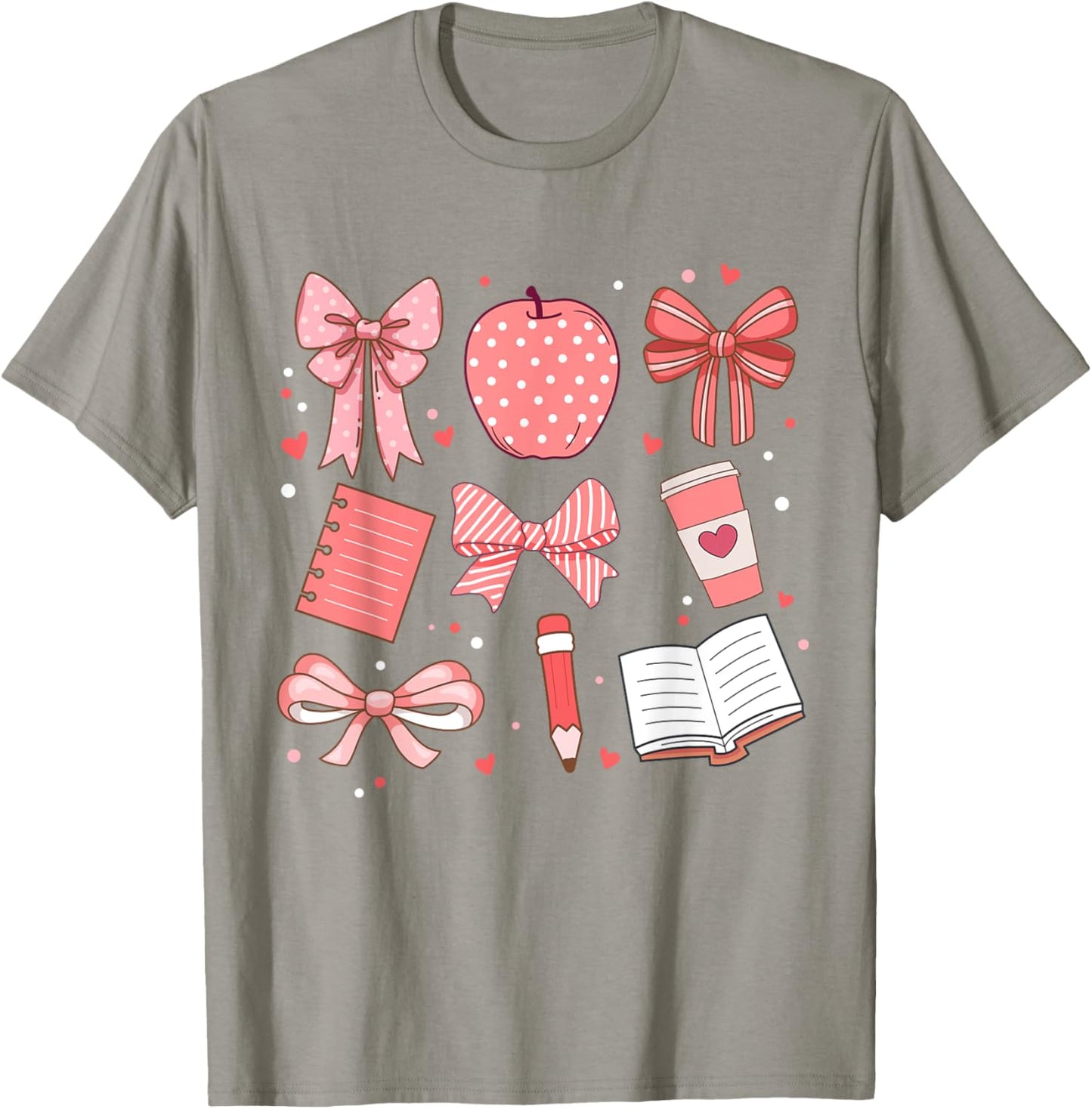 Happy Back To School 1st Day Toddler Girl Boho Coquette Bows T-Shirt - T-Shirt | Sand