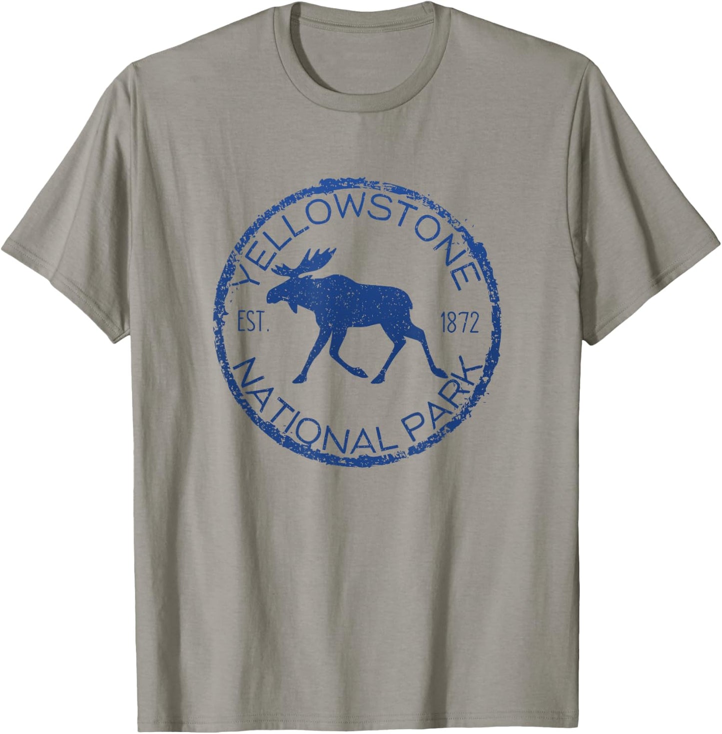 Moose Design Yellowstone National Park Souvenir Hiker's T-Shirt - T-Shirt | Sand