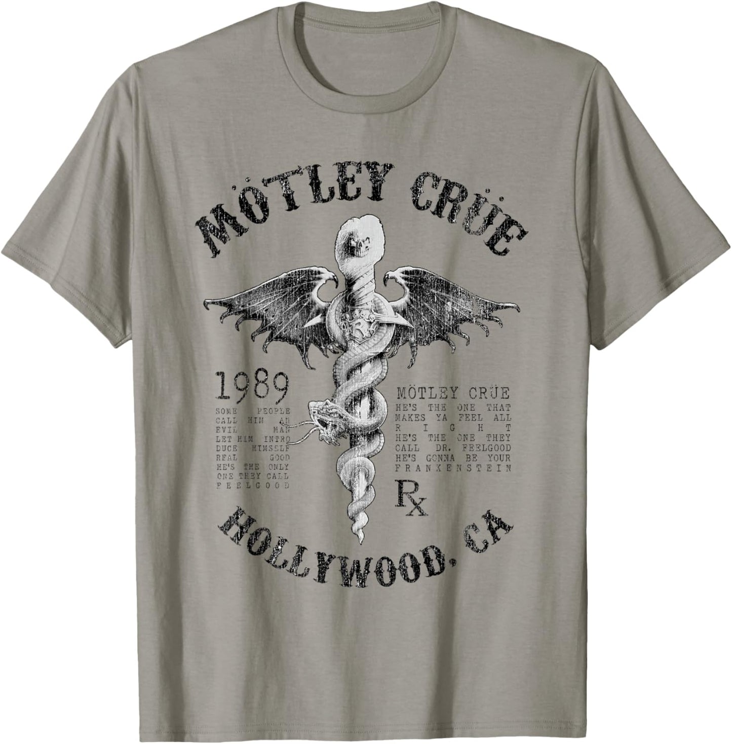 Mötley Crüe – Feel Good Lyrics White T-Shirt - T-Shirt | Sand