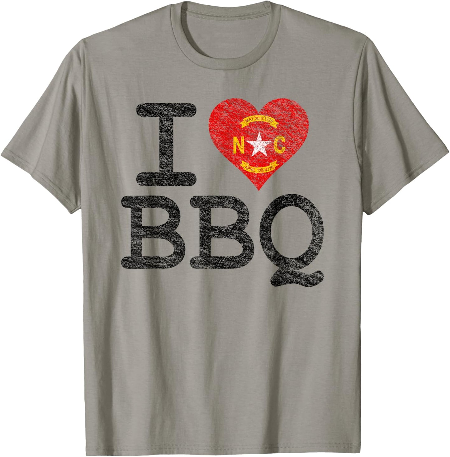 I Love North Carolina Bbq I Heart Nc Barbecue Sauce Smoker T-Shirt - T-Shirt | Sand
