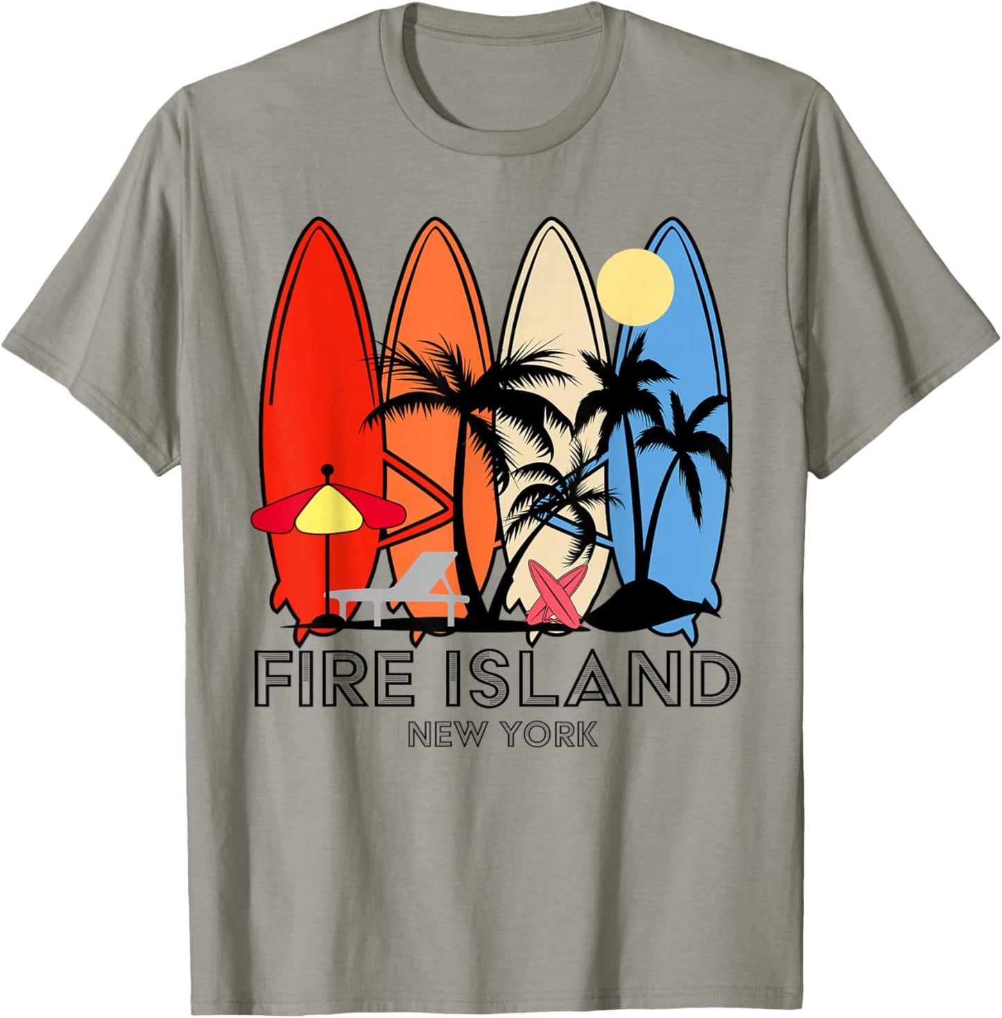 Fire Island New York Retro Surfer Vintage T-Shirt - T-Shirt | Sand