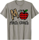 M Is For Math Coach Leopard Apple Red Plain T-Shirt - T-Shirt | Sand